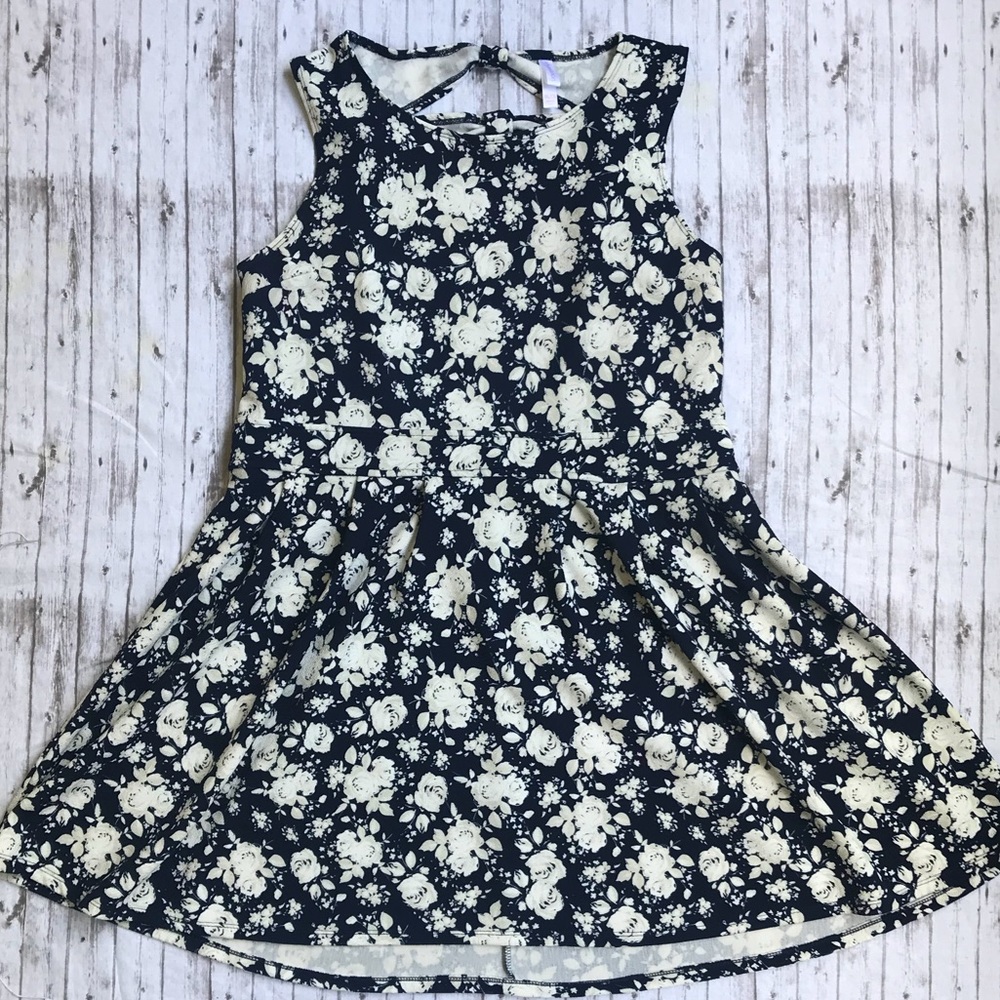 Navy Blue Floral Dress